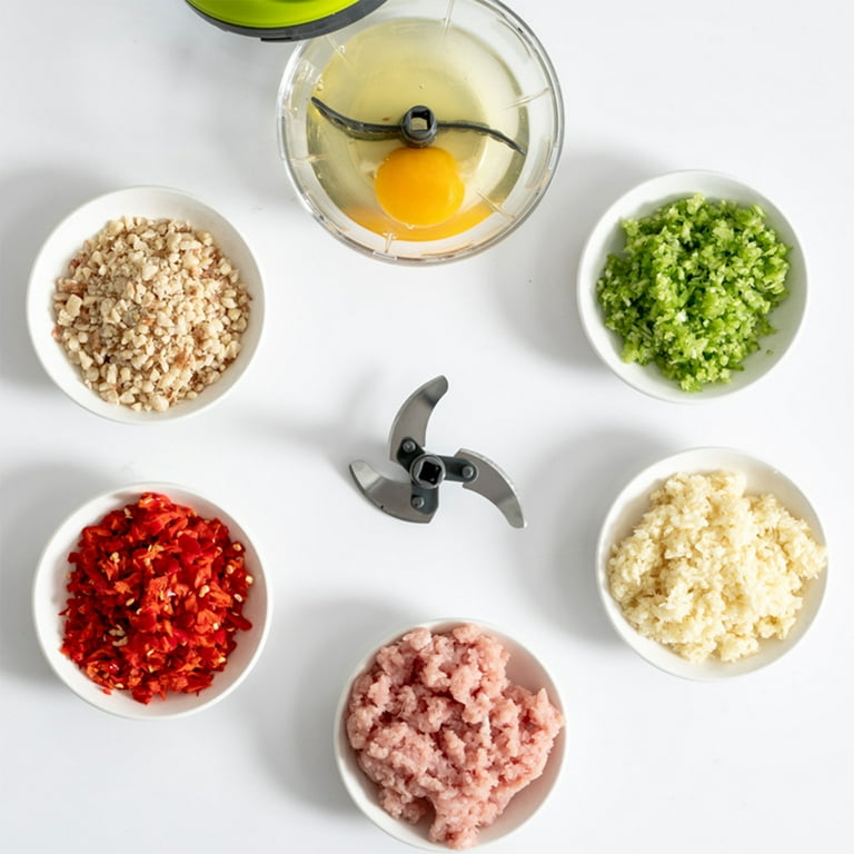 Pull String Garlic Chopper- White Vegetable Chopper for Vegetables, Fruits  (230 ml）