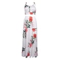 thumbnail image 4 of HKEJIAOI Robe Femme Mode Été Imprimé Décontracté Boutons Sans Manches Camis+ Jupe Ensemble Économies Liquidation Blanc, 4 of 6