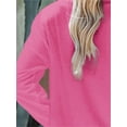 thumbnail image 2 of Women Long Sleeve Solid Color V Neck Cropped T Shirts Crop Tops, 2 of 4