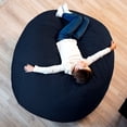 thumbnail image 4 of Big Joe Fuf 4Ft Foam Bean Bag Chair with Removable Cover for Kids, Teens, Cobalt Lenox, Durable Woven Polyester, 4 foot Large Reading and Gaming Seat, 4 of 9