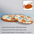 thumbnail image 4 of Basketball Set of 6 Round Microfiber Leather Coasters, 11x11 cm/4.3x4.3 in, Stain Drink Mats for Home and Office, 4 of 6