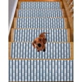 thumbnail image 2 of Stair Treads for Wooden Steps, Navy Blue Anchor Nautical Peel and Stick Stair Treads with Reusable Adhesive, Blue Coastal Ocean Non Slip Indoor Stairs Runner Rugs Mats for Elders Dogs 8"x30" 7PCS, 2 of 7