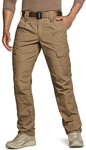 CQR Men's Winter Tactical Pants Water Repellent Ripstop Fleece Cargo Pants 