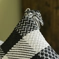 thumbnail image 3 of 16" Handwoven Cotton Throw Pillow Cover Chevron & Gingham Design Black & White, 3 of 9