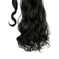 thumbnail image 6 of Long KiLELINTAy Drawstring Ponytail for Women, Curly Hair 22 Inch Clip in Ponytail Extension, Wrap Around Black Synthetic Ponytail Magic Paste Ponytail Hairpiece (Natural Black), 6 of 8