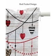thumbnail image 5 of Valentine's Day Red Gnomes Linen Curtain Valance for Bedroom/Bathroom/Kitchen/Office/Living/Dining Room Window,Love Heart Vintage Wooden Rod Pocket Topper Decorative Cafe Drapes Panel 54"x18", 5 of 6
