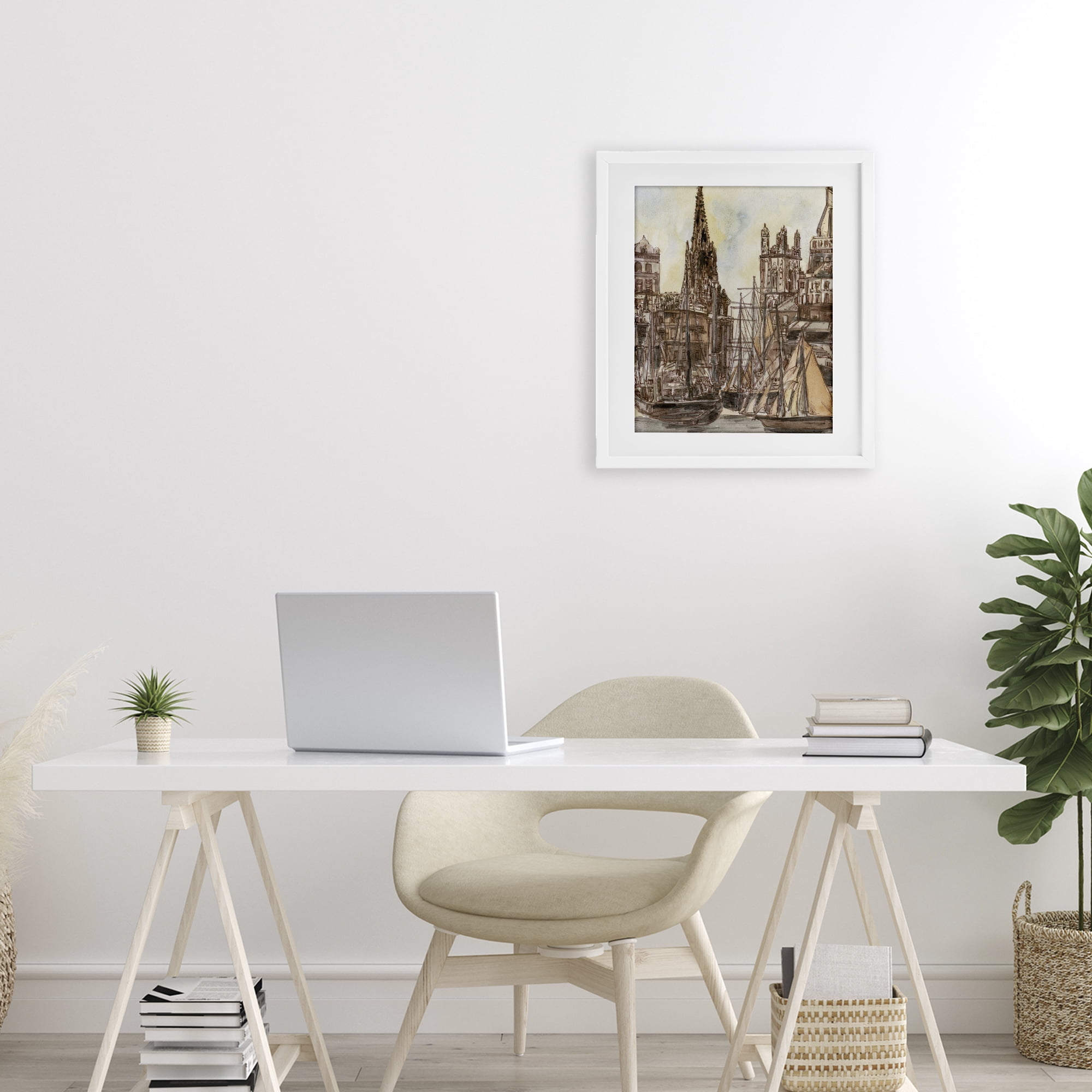 Stupell Industries Salted Remnants Harbor White Framed Print Under Glass, design by Melissa Wang