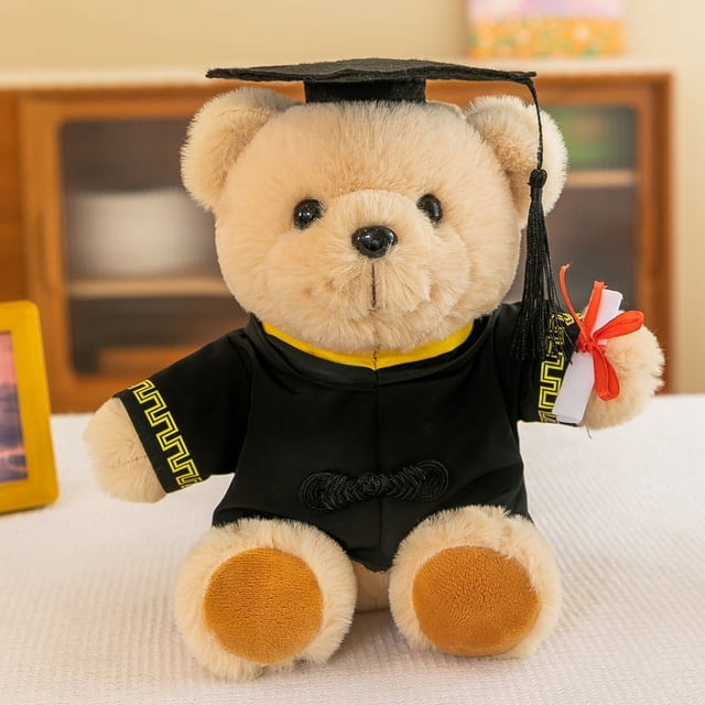 JM Oso de graduación de peluche de 25 cm con sombrero Felicitaciones Regalo de graduación para ella Muñeco de peluche Muñeco de peluche Juguete suave Regalo para niña y niño Regalo para la escuela secundaria y la universidad JM JM