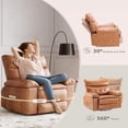 thumbnail image 3 of EastVita Rotating Electric Massage Chair Rocking Chair With Vibration And Heating Function Artificial Leather Single Lazy Sofa With Usb Port Retro Brown, 3 of 8