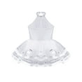 thumbnail image 4 of ranrann Kid Girls Sleeveless Leotard Gymnastics Ballet Dance Tutu Dress Ballerina Ballroom Costumes White 4, 4 of 7