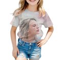 thumbnail image 1 of T-shirt à Manches Courtes pour Filles Haut d'Été Col Rond T-Shirt Robe Chemise pour Filles Coupe Décontractée Basique, 1 of 4