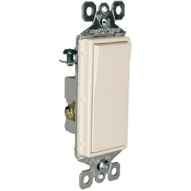 Pass & Seymour TM873LACC10 3 Way Decorator Switch, 15A, Light Almond