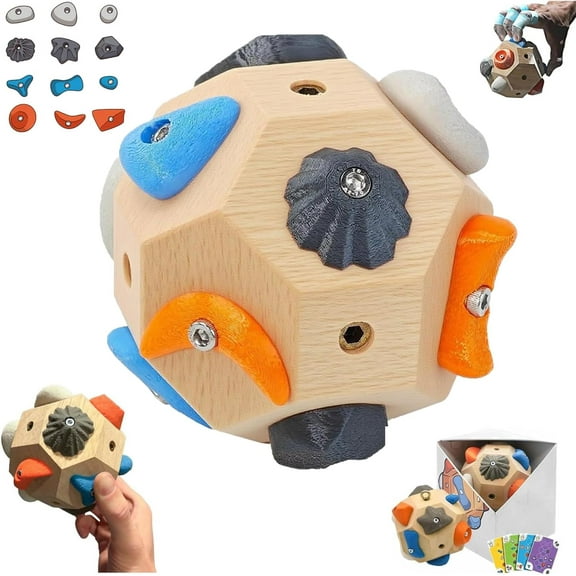 Boulder Block for Climbers, Finger Strengthener & Grip Trainer for Rock Climbers, Simulated Climbing Training Balls, Build Strength and Precision, Durable and Portable, Gifts for Rock Climbers
