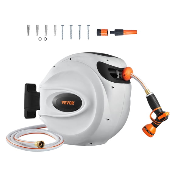 65' Retractable Hose Reel Wall Mounted 180° Swivel
