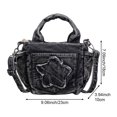 thumbnail image 2 of Hfppkn Star Print Denim Crossbody Handbag Y2K Multi-Pocket Casual Shoulder Purse for Daily Use 23x10x18cm Black, 2 of 7