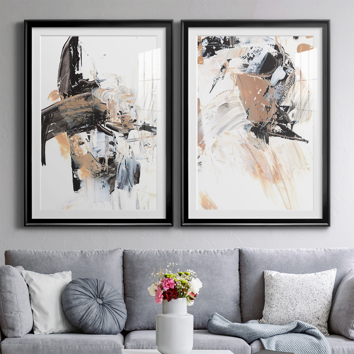 Wexford Home Ruckus I Premium Framed Print, 22.5" x 30.5" - Ready to Hang, Black (Set of 2)