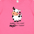 thumbnail image 4 of Inktastic Sorry, I'm a Bit Moody Today Cute Cow Pun Boys or Girls Baby T-Shirt, 4 of 5