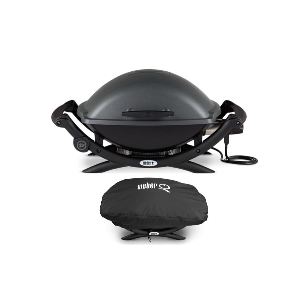 er Q 2400 Electric Grill (Black) with Grill Cover Bundle