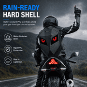 Gelrova 19-inch Smart Hard Shell Motorcycle Backpack with Programmable LED Eyes, Black