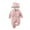 Pink, variant on Odeerbi Baby Girls Boys Clothes Baby Rompers Toddler Solid Color Cute Rabbit Ears Winter Thick Keep Warm Jumpsuit Romper