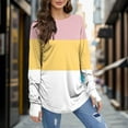 thumbnail image 2 of Womens T Shirts Long Sleeve Top Round Neck Basic Fashion Printed Tshir Thumbhole Tunic Tshirts, 2 of 5