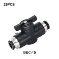 thumbnail image 3 of Conector de junta rápida de empuje práctico profesional, válvula de mano de buen sellado, válvula de bola Manual de resistencia a alta Accesorios para herramientas neumáticas BUC-10 negro (10 mm) Scienceny  TO009294-02, 3 of 6