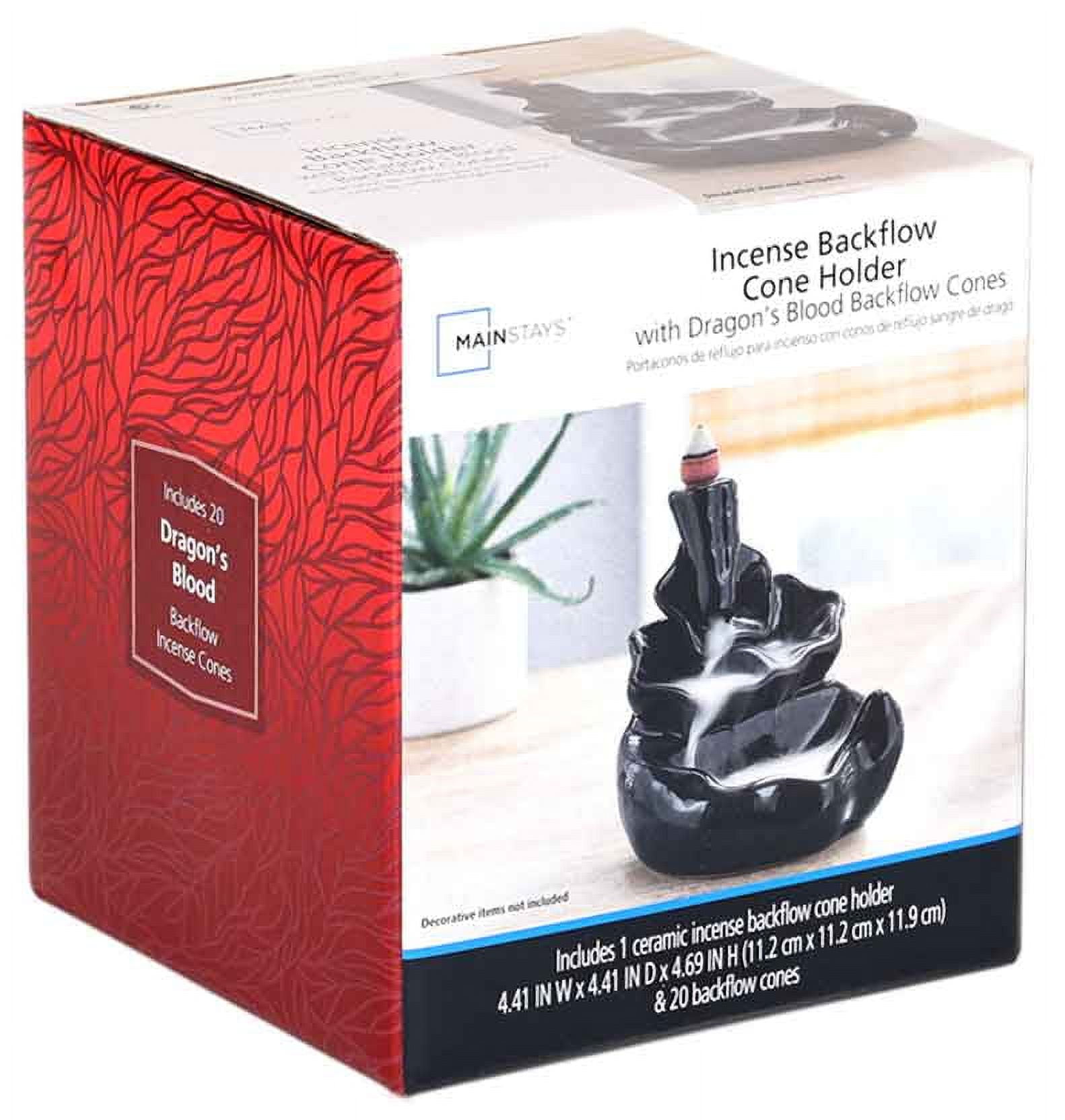 Mainstays Incense Backflow Cone Holder of Black Color, Large