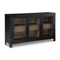thumbnail image 3 of Liam 60 Inch Sideboard Accent Cabinet 3 Glass Door Gray and Black Wood, 3 of 6
