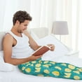thumbnail image 4 of Uemuo Lemon Blue Pattern Men's Wide Leg Palazzo Lounge Pants with Pockets Light Weight Loose Comfy Casual Pajama Pants-Large, 4 of 9