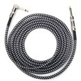 thumbnail image 1 of Yazoeia Guitar Cable, Bass Guitar Cable Noiseless for Effects Keyboard Instruments for Bass and Electric Guitar(Black and White Braided Thread) CJC912-202659, 1 of 8