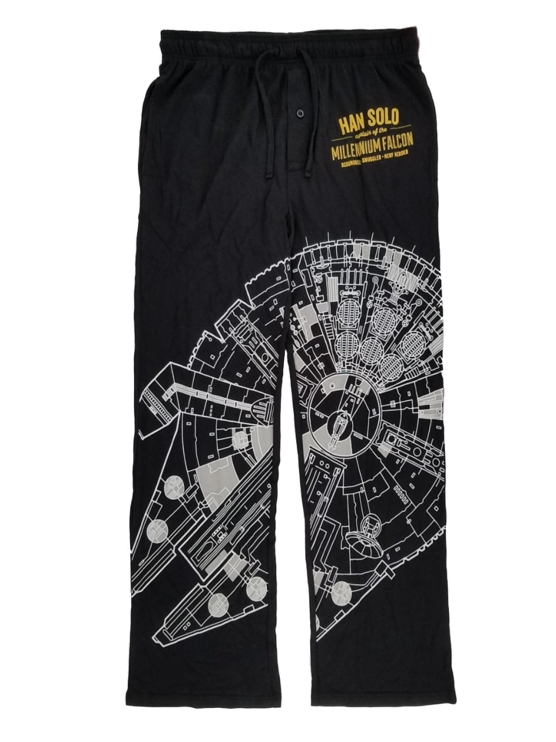 Star Wars Star Wars Mens Black Han Solo Millennium Falcon Sleep Pants