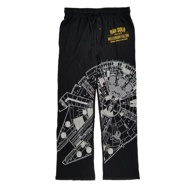 Star Wars Star Wars Mens Black Han Solo Millennium Falcon Sleep Pants