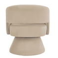 thumbnail image 4 of Hassch Upholstered 360° Swivel Accent Chair in Taupe Velvet, Modern Barrel Chair with Wood Base, Comfortable Armchair for Bedroom, Living Room, Home Office, 4 of 7