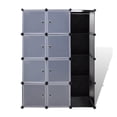 thumbnail image 2 of Armario modular Benzara con 8 compartimentos, blanco y negro, 150 cm, 2 of 5