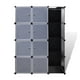 thumbnail image 2 of Armario modular Benzara con 8 compartimentos, blanco y negro, 150 cm, 2 of 5