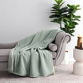 thumbnail image 2 of Better Homes & Gardens Gauze Reverse to Cozy Knit Throw Blanket Green river, 50"X72", 2 of 4