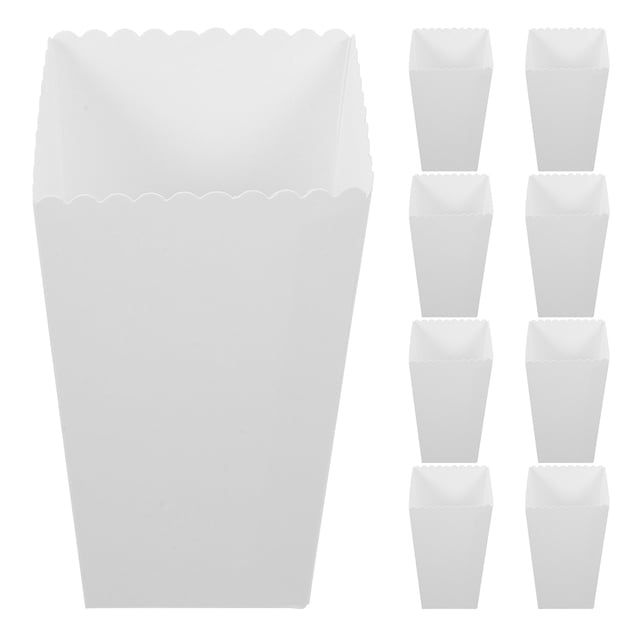 GOOHOCHY 48Pcs Minimalist White Popcorn Boxes Convenient Party Snack Boxes for Popcorn Fries and More