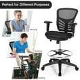 thumbnail image 5 of Costway Mesh Drafting Chair Office Chair w/Adjustable Armrests & Foot-Ring Black, 5 of 11