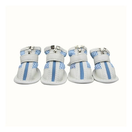 Frogued Pet Puppy Teddy Mesh Zipper Sneakers Breathable Magic Tape Closure Cat Dog Shoes