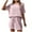 Pink, variant on Lindreshi Womens 2 Piece Outfit Summer Fashion Women Summer Casual Short Sleeve Blouses Botton Round Neck Tops Long Pants