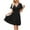 Black, variant on Admvng Dresses for Women Deep V-Neck Short Sleeve Sundresses Pleated Elastic Waist Knee Length Flowy A-line Dresses S-2XL