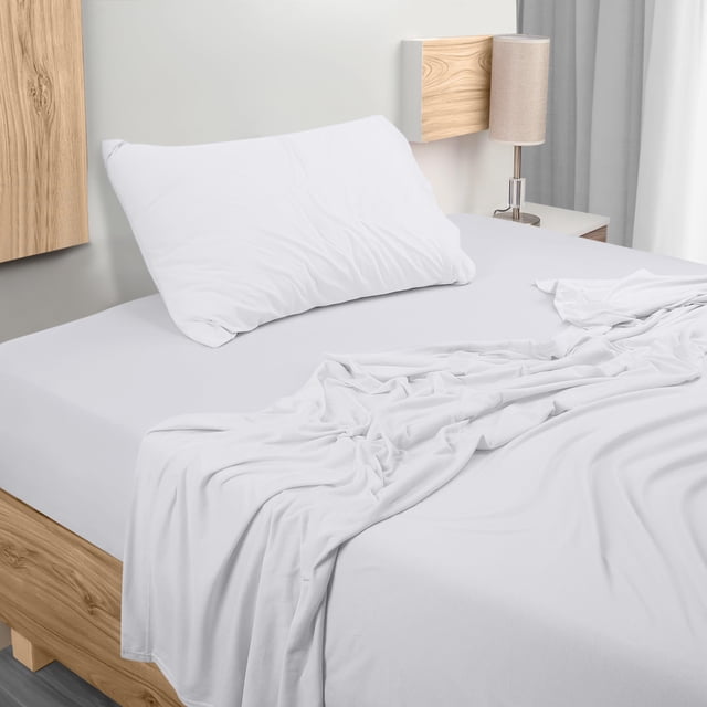 Juego de sábanas Utopia para ropa de cama de punto, 3 piezas, color blanco