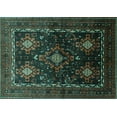 thumbnail image 1 of Ahgly Company Machine Washable Indoor Rectangle Persian Turquoise Blue Traditional Area Rugs, 2' x 5', 1 of 4