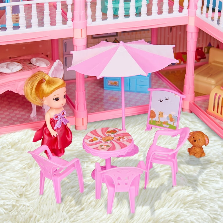 4 Room Doll House Girls Dream Play Playhouse Dollhouse ABS Game