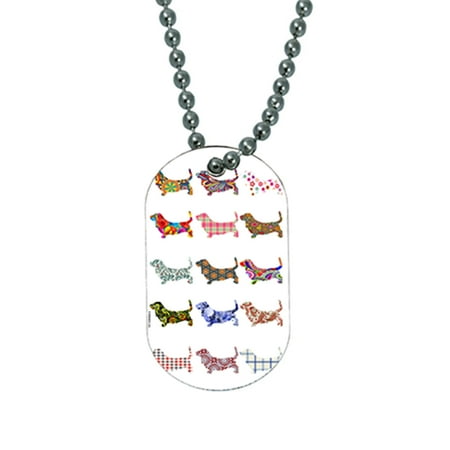 - KuzmarK Pendant Dog Tag Necklace - Basset Hound Dog