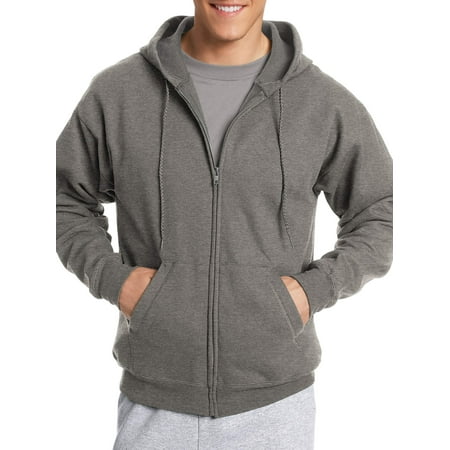- Big Men's EcoSmart Fleece Zip Pullover Hoodie with Front Pocket