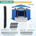 thumbnail image 5 of HOTEEL 12x12ft Outdoor Pop up Gazebo, 6 Sided Camping Canopy Tent with Mesh Windows, Portable Carry Bag, Waterproof, UV 50+, Large Shade Tents for Outdoor Camping, Backyard, Blue, 5 of 12