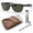 Matte Matte Black Frame | G-15 Green Lens, variant on RB2132 NEW WAYFARER CLASSIC Square Shaped Non-Polarized Sunglasses for Men - Includes Official RAYBAN Eyewear Kit - Ideal Formal & Casual Wear Sunglasses - Blue Lens
