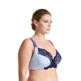 thumbnail image 3 of Curve Muse Women's Plus Size Unlined Underwire Lace Bra with Cushion Straps- GREY PRINT, NAVY PRINT- Size:34DDD, 3 of 6