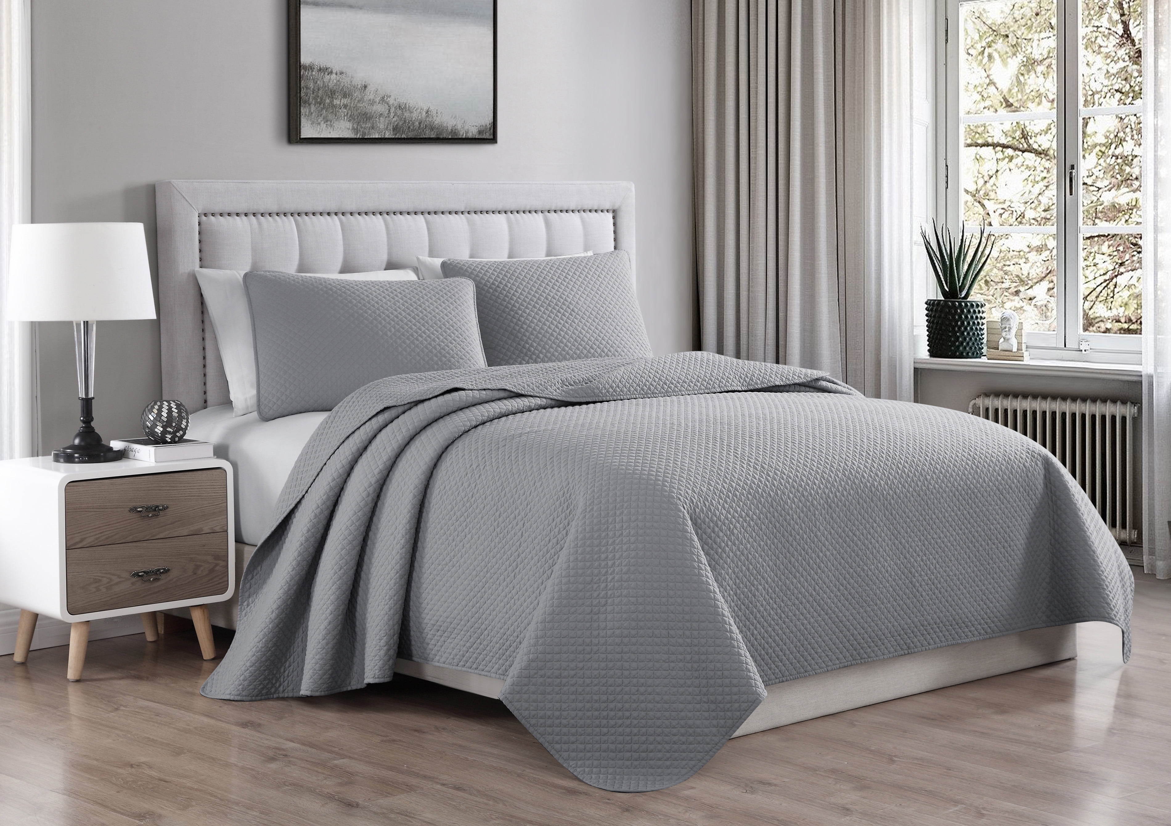 Blue Cozy Beddings Aidee 2pc Coverlet Set Twin//Twin XL Size Bed Lightweight Thermal Pressing Leafage